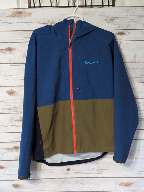 cotopaxi Other - cotopaxi Blue and Olive Hooded Rain Jacket with Orange Zipper